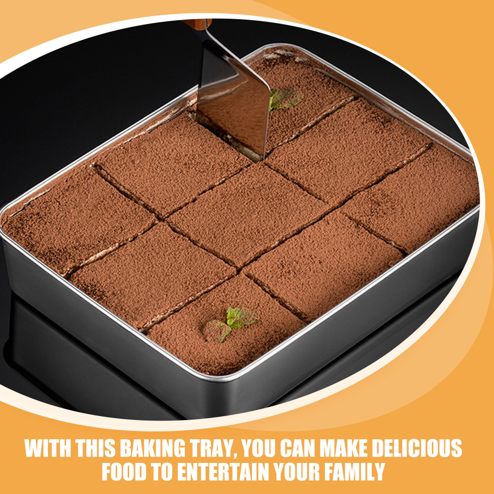 Kitchen Baking Trays - 2Pcs Stainless Steel Baking Pan Rectangle