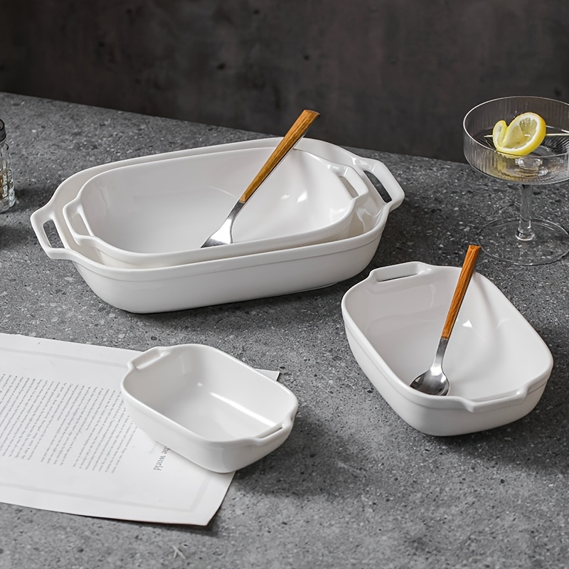 Kitchen Baking Trays - Ceramic rectangular double ear baking tray,