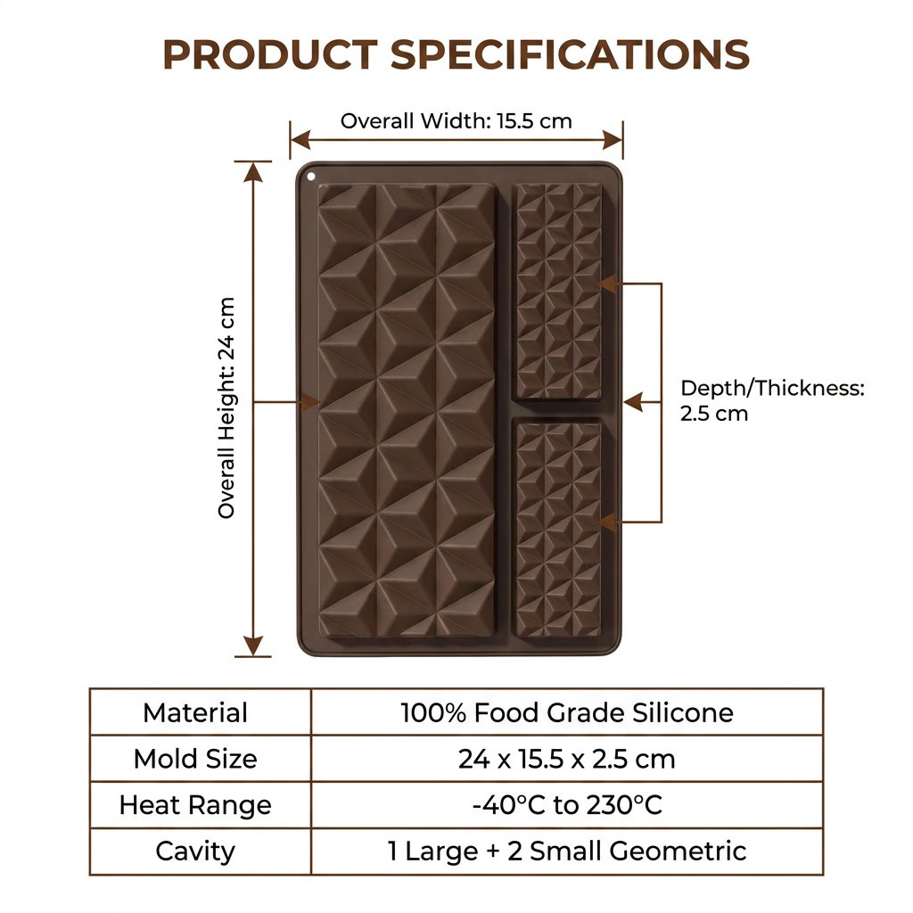 2-in-1 Silicone Chocolate Bar  - Kitchen Baking Trays 评论和价格