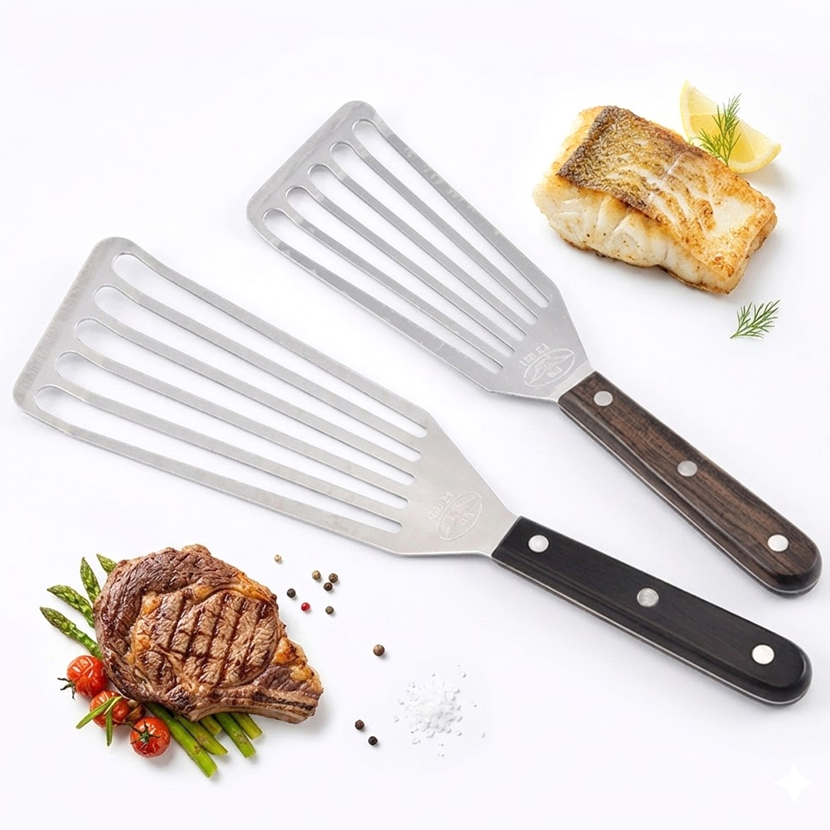 Fish Spatula, Stainless Steel  - Offset Spatula Set 评论和价格