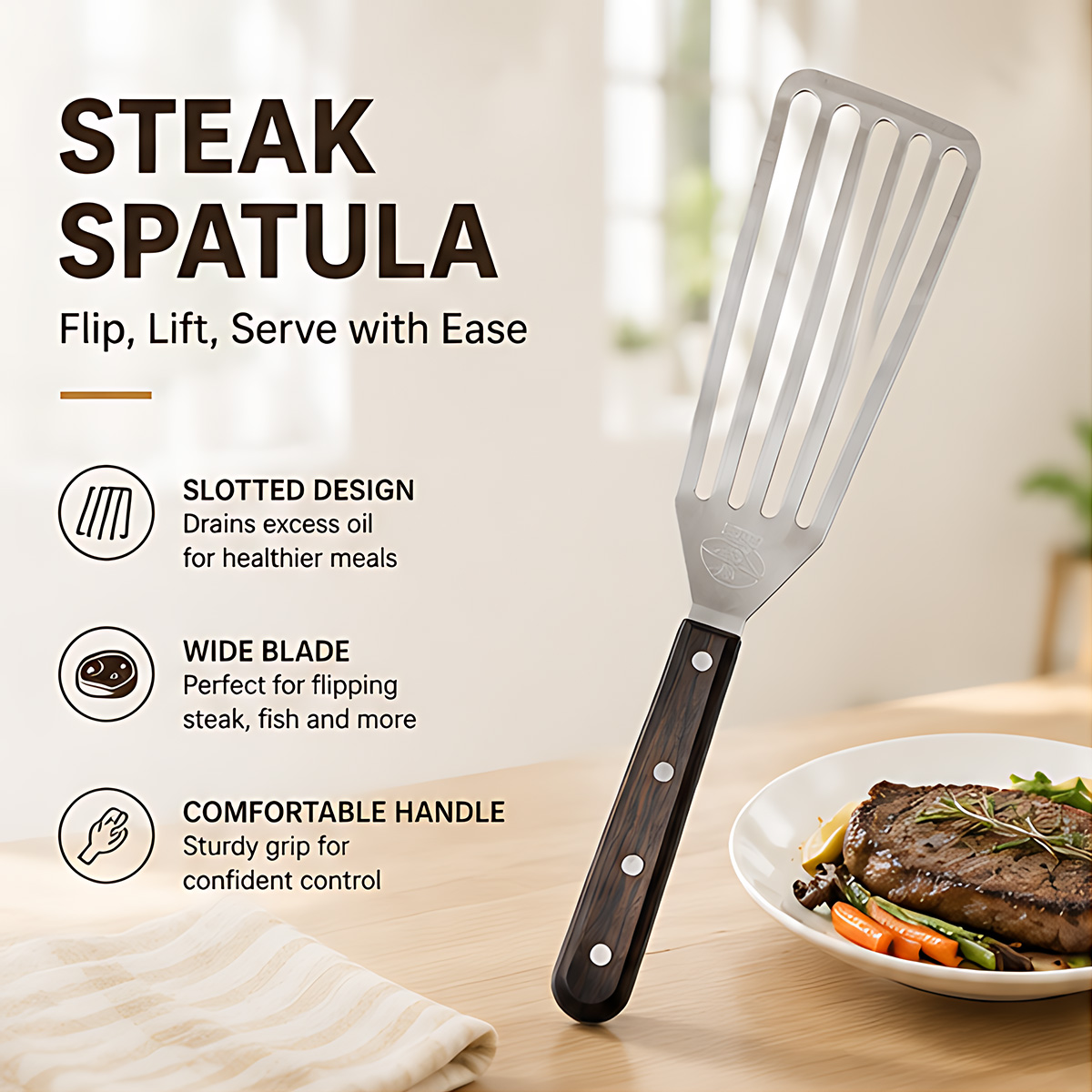 Fish Spatula, Stainless Steel  - Offset Spatula Set 评论和价格