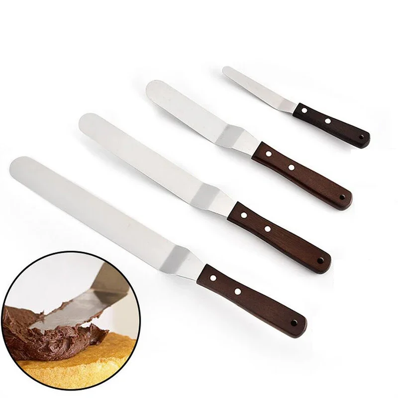 4/6/8/10 Inch Stainless Steel  - Offset Spatula Set 评论和价格