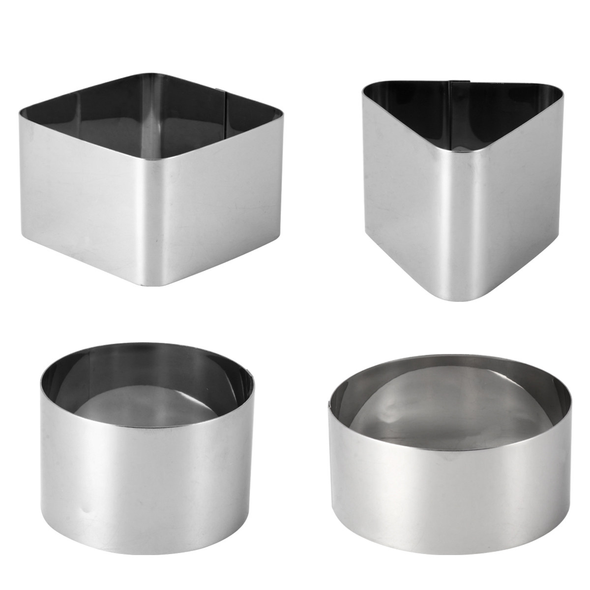 4Pcs Stainless Steel Mousse Ri - Kitchen Baking Cake 评论和价格