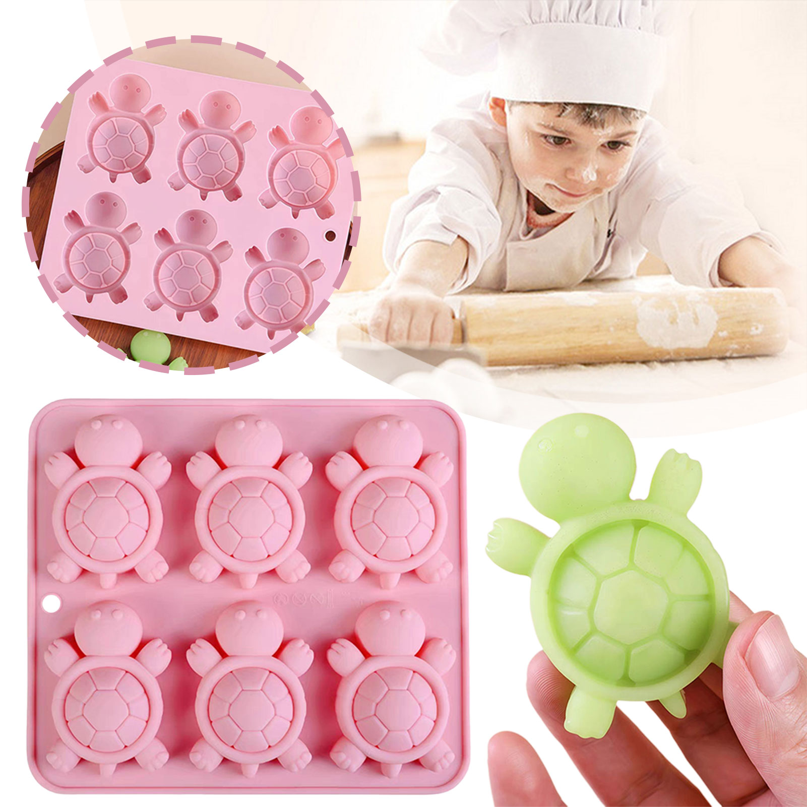 Turtles Ice Tray 3D Tortoises  - Kitchen Baking Trays 评论和价格