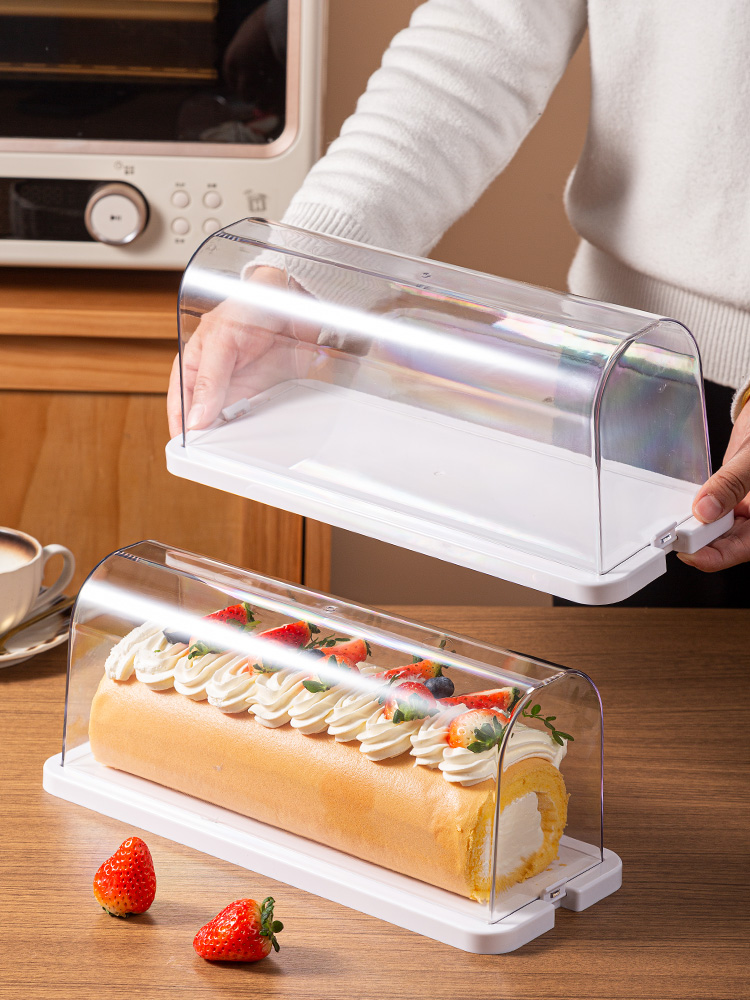 Transparent Cake Roll Display  - Kitchen Baking Storage Containers 评论和价格