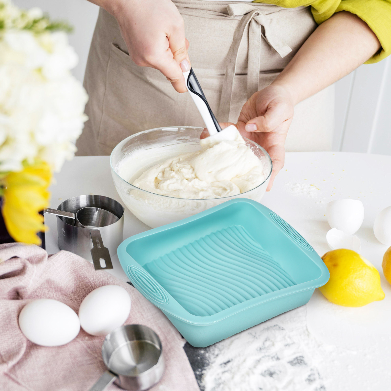 Silicone Baking Tin Square Cak - Kitchen Baking Trays 评论和价格