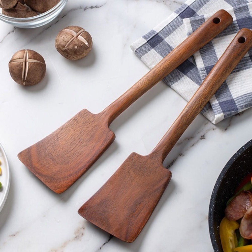 34cm Solid Wood Cooking Spatul - Offset Spatula Set 评论和价格