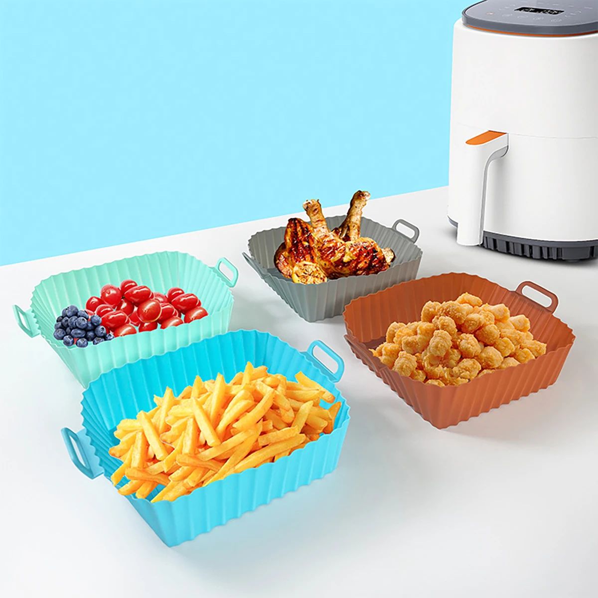 Silicone Fryer Mold Air Fryer  - Kitchen Baking Trays 评论和价格