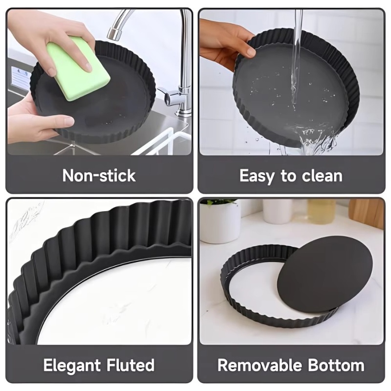 1pc Removable Bottom Fluted Ta - Kitchen Baking Trays 评论和价格